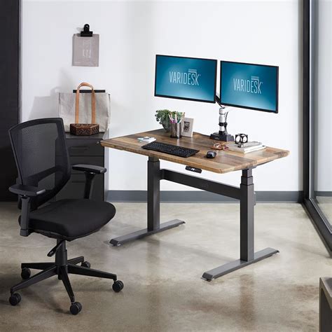 Pro Desk 48 Electric Standing Desk Reclaimed Wood Varidesk Sit To