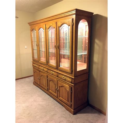 Solid Oak China Cabinet Chairish