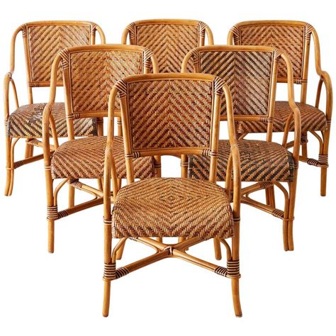 Woven French Bistro Style Rattan Dining Chairs at 1stDibs | woven bistro chairs, french bistro ...