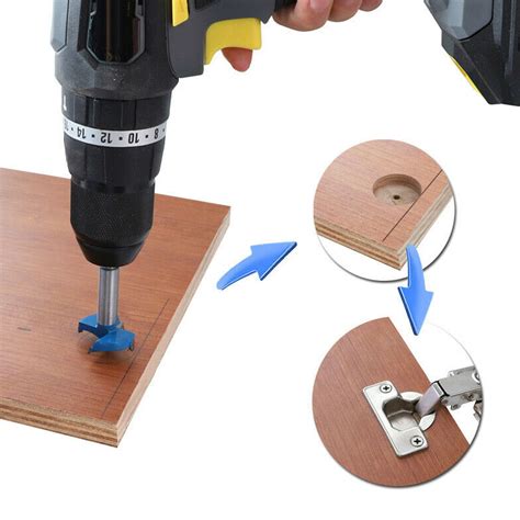 Concealed Hinge Hole Drilling Bit Jig For 35mm Cabinet Hinges Mounting