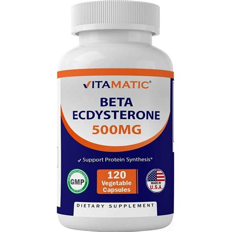 Vitamatic Beta Ecdysterone 500mg, 120 Vegetarian Capsules for Protein ...