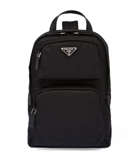 Mens Prada Black Re Nylon And Saffiano Leather Backpack Harrods UK