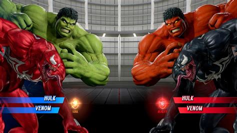 Carnage Hulk Vs Red Hulk Venom Fight Marvel Vs Capcom Infinite