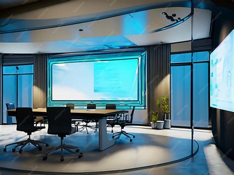 Premium AI Image | Conference room with transparent screens integrated