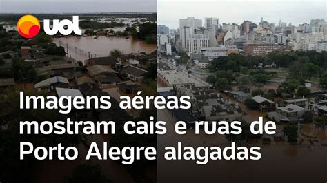 Chuvas no RS Imagens aéreas de Porto Alegre mostram inundação no Cais