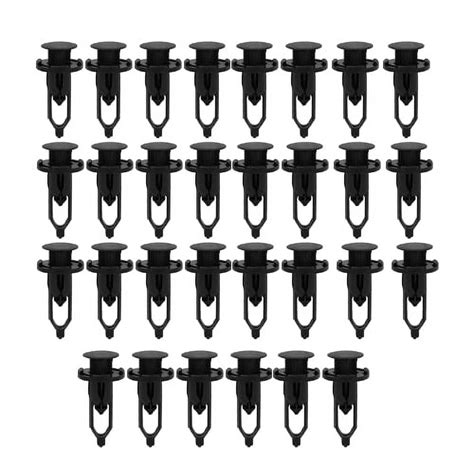 Huanledash 30Pcs Black Plastic Push Type Car Fastener Rivet Retainer