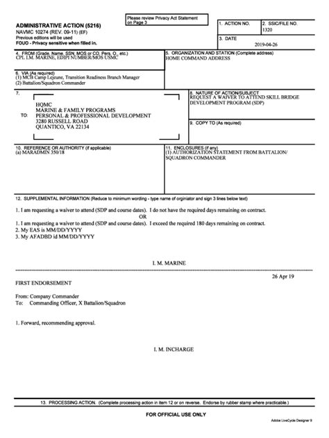 2011 2024 Form NAVMC 10274 Fill Online Printable Fillable Blank