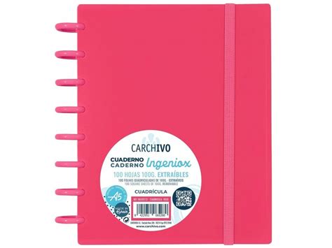 Caderno Carchivo Ingeniox A5 Vermelho Intenso 100 Folhas Worten Pt