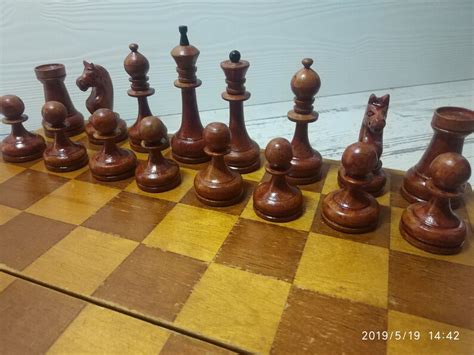 Antique Soviet Chess Set 1950s Old Russian Vintage Chess Etsy