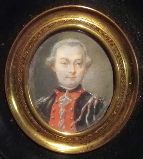 Miniature Tableau Portrait Officier Roi Louis Xvi Empire Napol On Xix