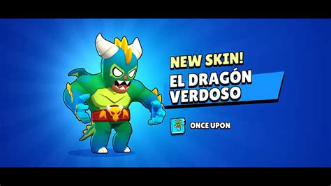 El Primo S New Skin El Dragon Verdoso Rpking Brawlstars Skin Youtube