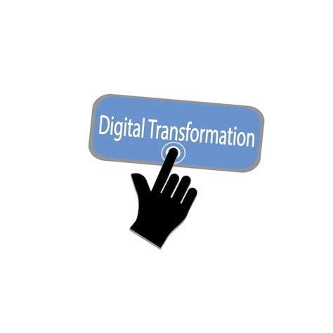 Premium Vector Digital Transformation Keythe Hand Presses The Button