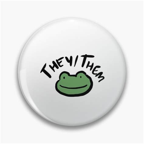 Pronouns Froggy They Them Customizable Soft Button Pin Cute Metal