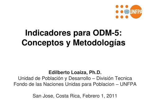 PPT Indicadores para ODM 5 Conceptos y Metodologías PowerPoint