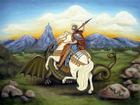 St. George and the Dragon Painting by Louise Udovich - Fine Art America