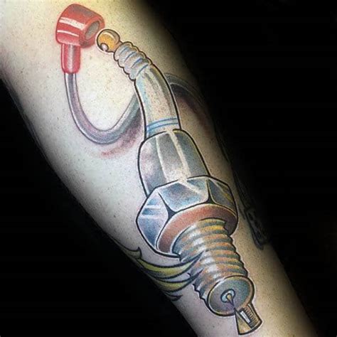 70 Spark Plug Tattoo Designs For Men Cool Combustion Ink