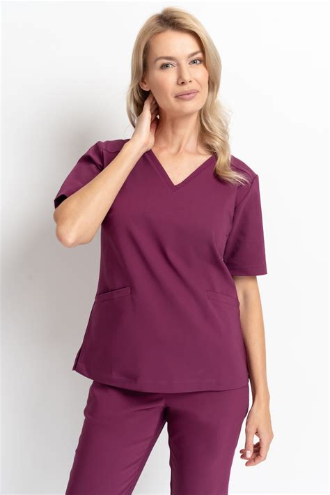 Bluzka Medyczna Damska Scrubs Premium Plum Bella Medic