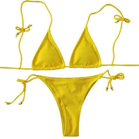 6 Colors New Bather 2018 Tiny String Bikini Sexy Bikini Set Swimwear