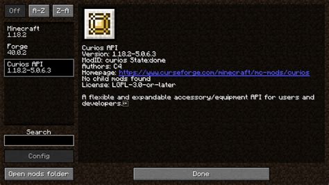 Curios API Mod 1.18.2, 1.18.1 - Latest Version for Minecraft