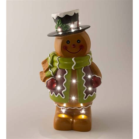 Plow Hearth Lighted Gingerbread Boy Shorty Statue Reviews Wayfair