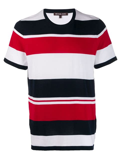 Michael Michael Kors Striped Print T Shirt Red Modesens Print T