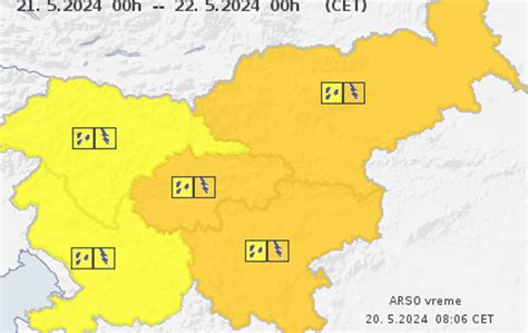 Arso izdal oranžno opozorilo siol net