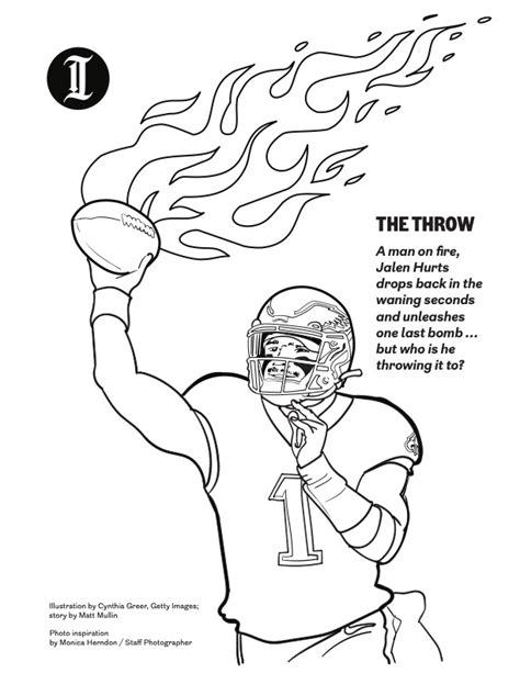 Jalen Hurts Coloring Pages Coloring Nation