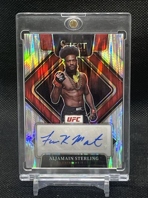 Aljamain Sterling Flash 2022 Panini Select Auto Bantamweight Champion