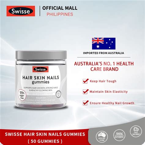 Swisse Beauty Hair Skin Nails Collagen 50 Gummies Pastilles Shopee