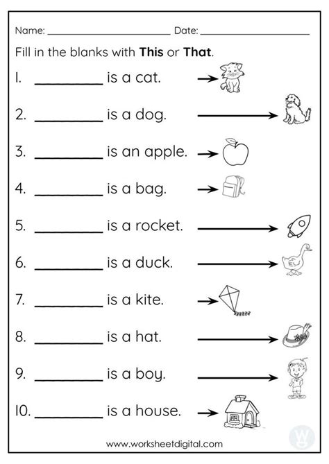 This Or That Demonstrative Pronouns English Worksheets For