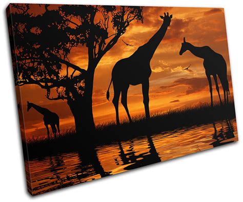 African Animal Sunset Silhouettes