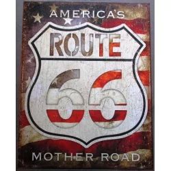 Plaque Route 66 Viellit Blason Tole Publicitaire Deco Loft