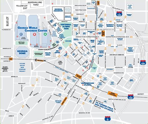 Downtown Atlanta tourist map - Ontheworldmap.com
