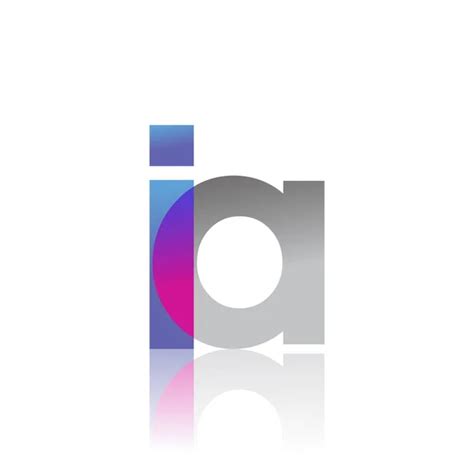 Initial Letter Lowercase Overlap Logo Blue Pink Grey Modern Simple