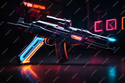 Premium AI Image | A modern and tactical AK 47 gun shown in a high tech military setting with ...