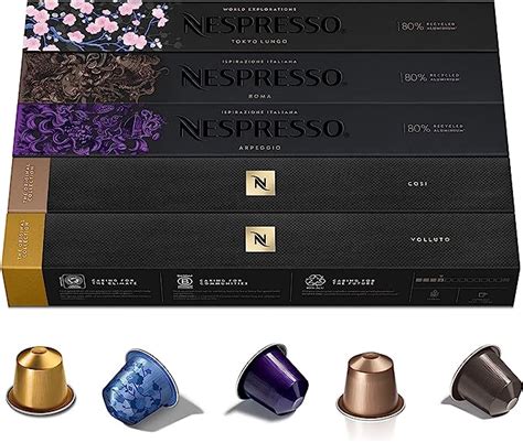 Nespresso Capsules Originalline Variety Pack Mild Medium Dark Roast Espresso