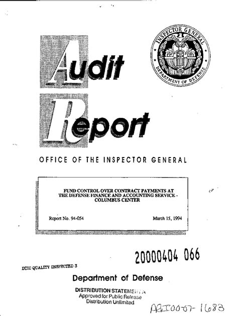 Fillable Online Fund Control Over Contract Payments At The Defense Finance And Accounting