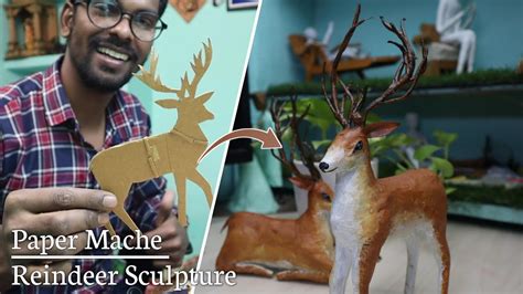 Paper Mache Reindeer Sculpture How To Make Deer With Newspaper Deer