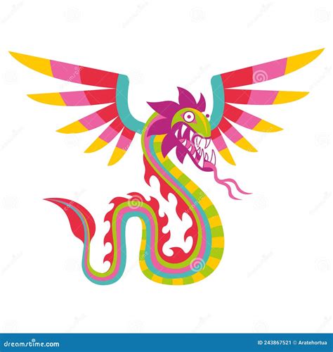 Isolated Colored Dragon Alebrije Mexican Traditional Cartoon Vector