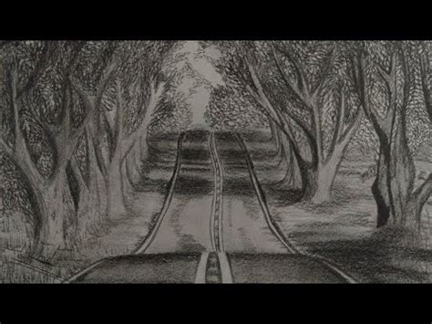 How To Draw Road With Pencil Youtube