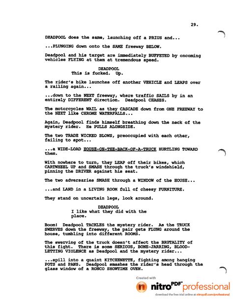 Deadpool movie leaked script (1) | PDF