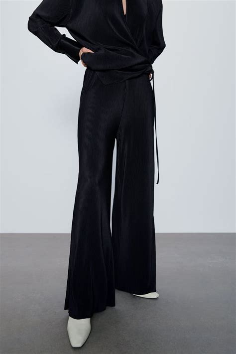 Pleated Wide Leg Pants Zara United States In Wide Leg Pants