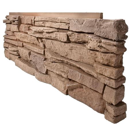 Genstone Stacked Stone Desert Sunrise 12 In X 38 In Faux Stone Siding Corner Panel Right 8