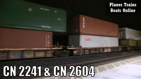 Cn Cn Locomotives Intermodal Autoracks Train Strathroy