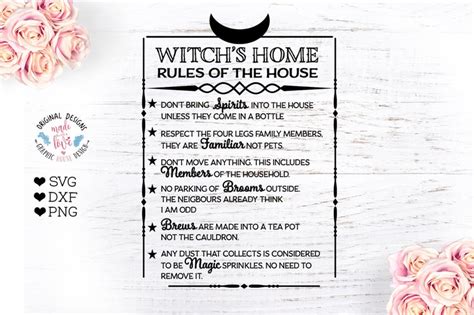 Witch House Rules Witch Home Rules Funny Halloween Home Svg Etsy