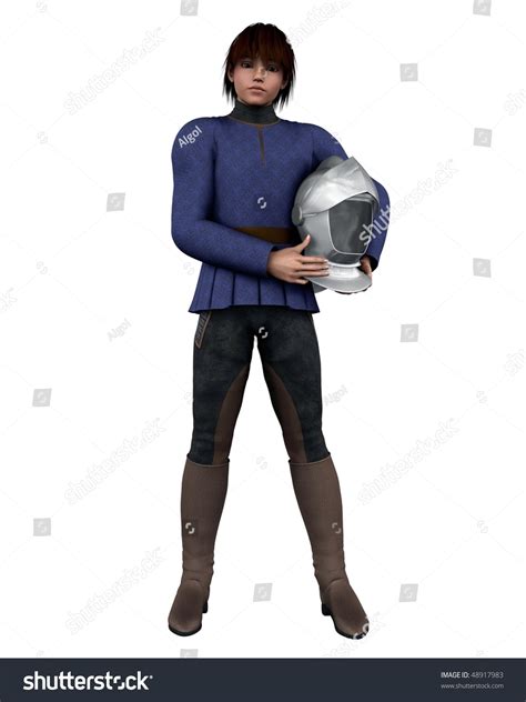 young medieval squire holding knights helmet stock illustration