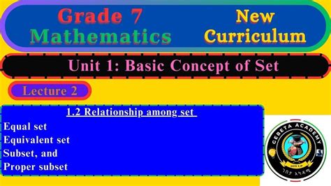 Grade 7 Maths Unit 1 Basic Concepts Of Sets Lecture 1 Introduction To