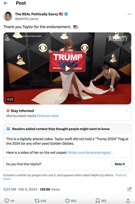 Trump Banner Edited Into Image Of Taylor Swift At Grammys Fact Check