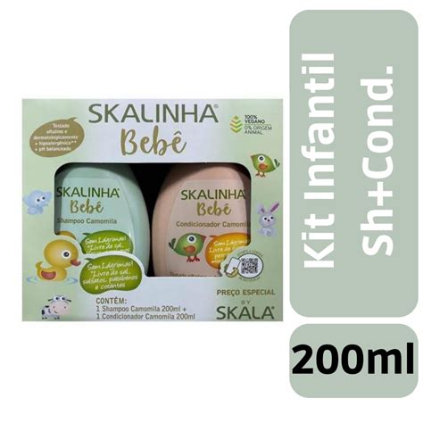 Kit Infantil Skalinha Bebê Shampoo Condicionador Camomila 200ml