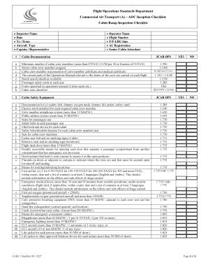 Fillable Online Cabin Ramp Inspection Checklist Fax Email Print Pdffiller